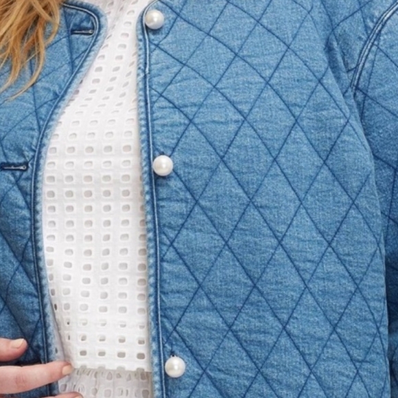Kate Spade x Target Quilted Denim Jacket Medium Blue Plus 2XL New with Tags - Picture 3 of 3
